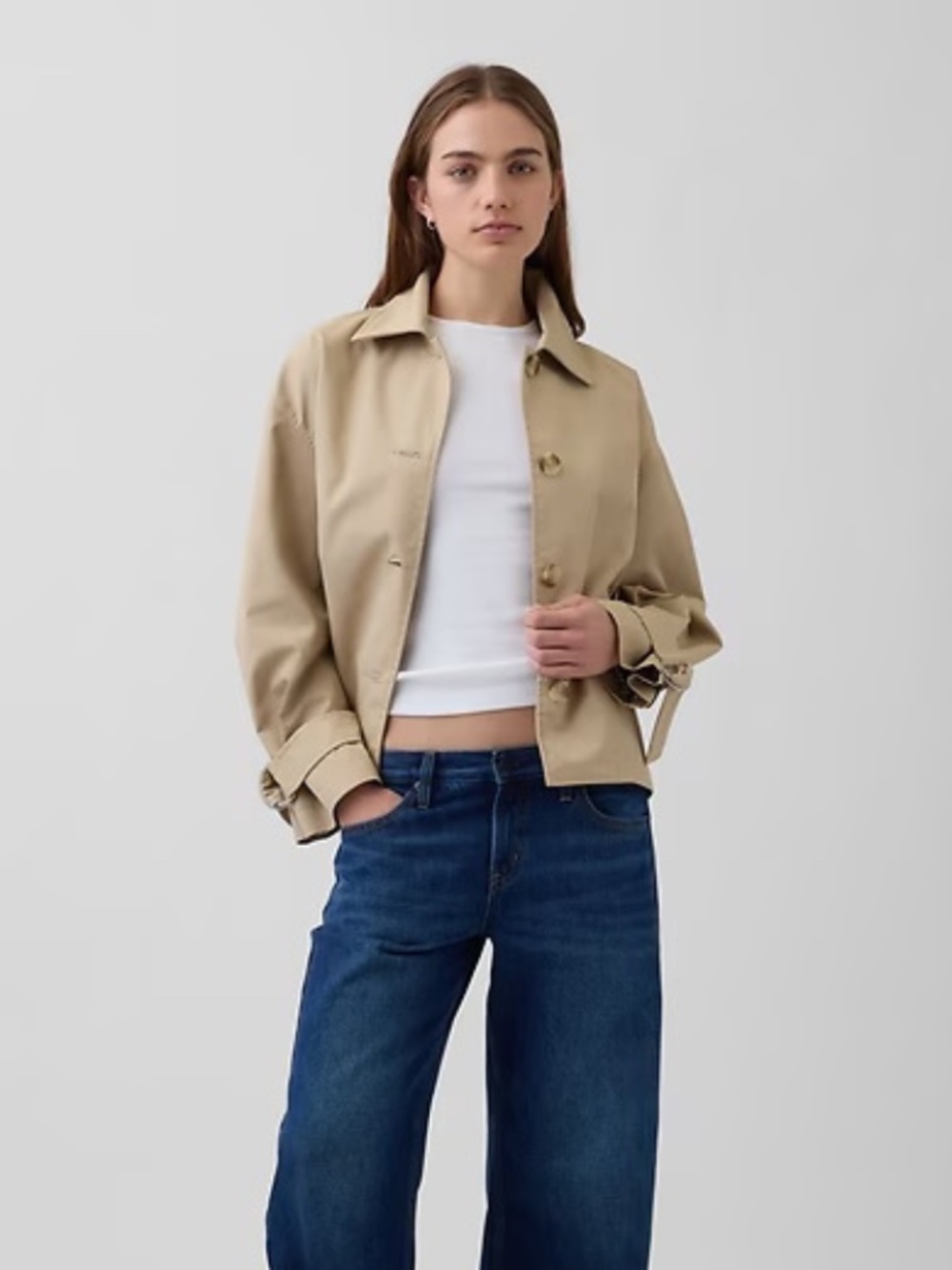 NWT Gap Oversized Crop Trench Jacket